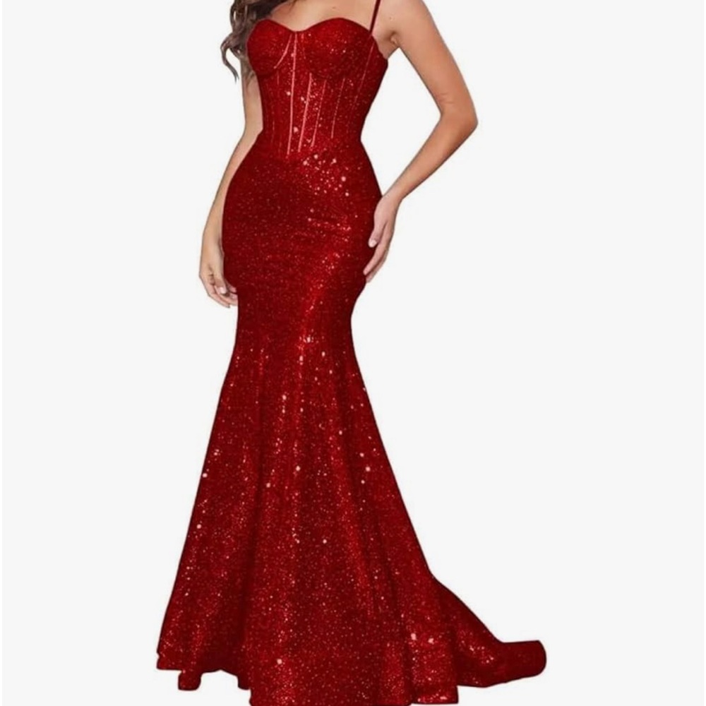 Sparkly sequin prom dress in burgundy size 2